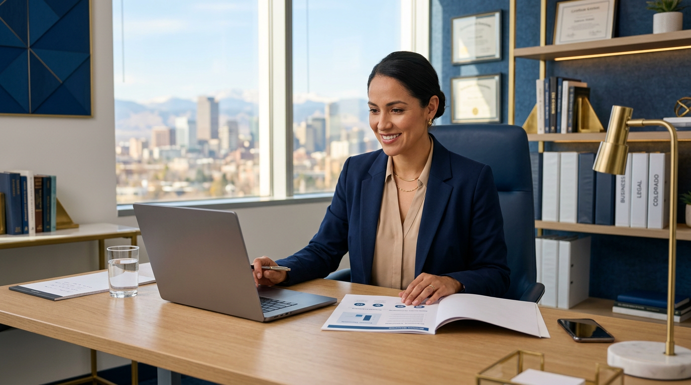 Small business owner reviewing legal service plan coverage options and pricing tiers on laptop
